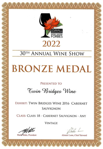 2016 Cabernet Sauvignon - BRONZE MEDAL